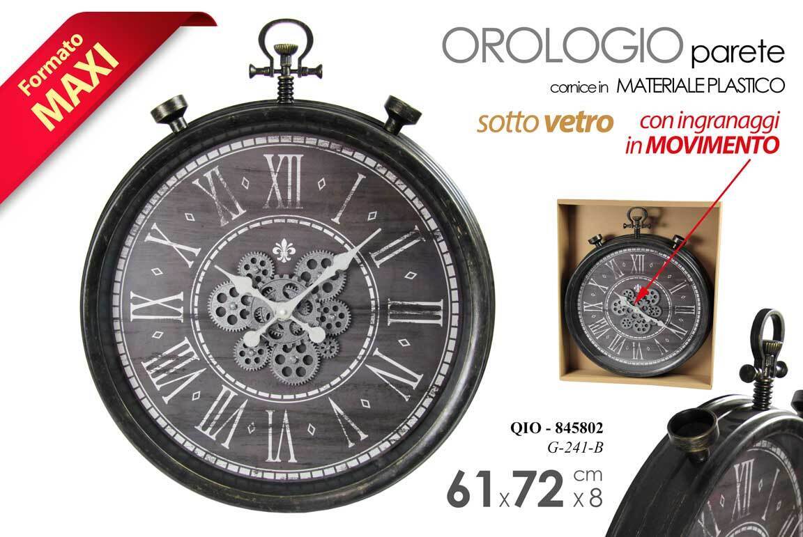 MAXI OROLOGIO DA PARETE INGRANAGGI MOVIMENTO ANTICATO CLASSICO MODERNO 72*61*8