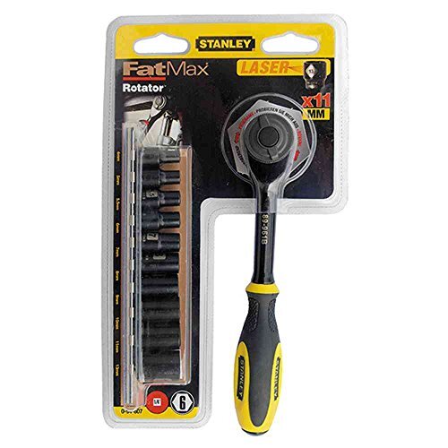 Stanley 0-94-607 Set 11 Pezzi Cricchetto Rotator e Bussole, Attacco 1/4