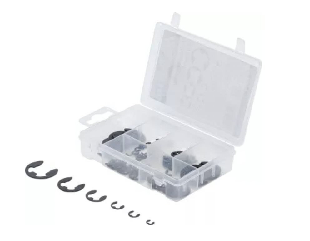 Cassetta 94 Circlips Profilo E Misura Assortiti 3 - 15 MM BGS Technic