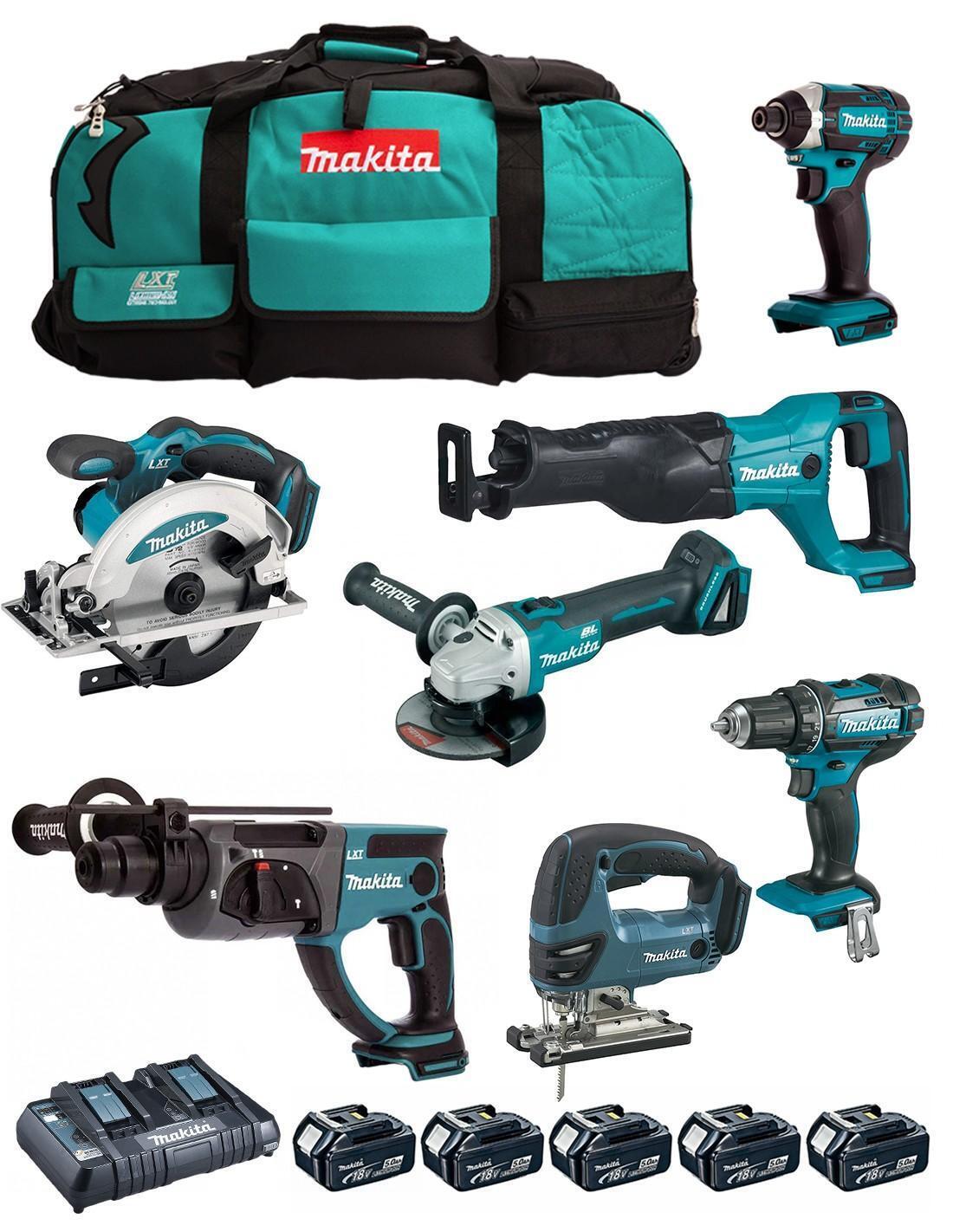 MAKITA Kit DLX7013PT1 (DDF482 + DGA504 + DHR202 + DJR186 + DJV180 + DSS610 + DTD