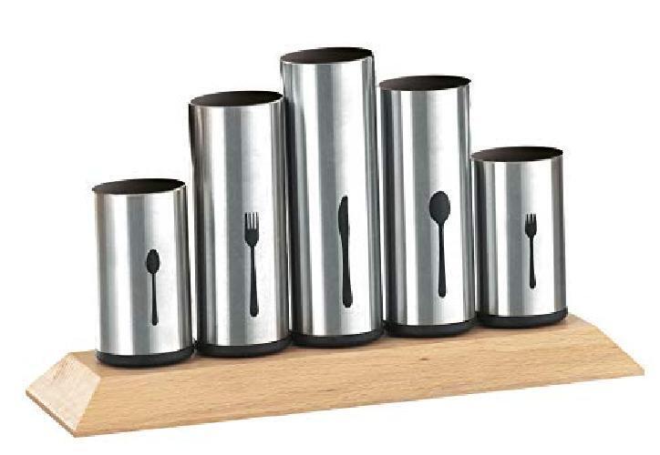 Esmeyer Pipes - Portaposate Pipes con 5 Supporti Non Regolabili in Acciaio Inox,