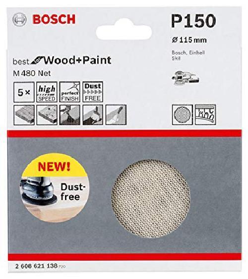 Bosch Professional 2608621138 Foglio Abrasivo M480 Best for Wood And Paint, Legn