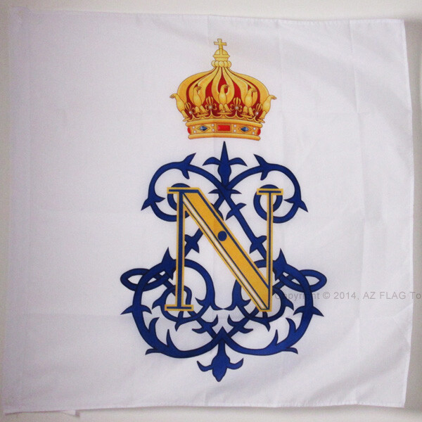 BANDIERA MONOGRAMMA IMPERIALE NAPOLEON III 90x90cm - BANDIERA BLASONE FRANCIA -