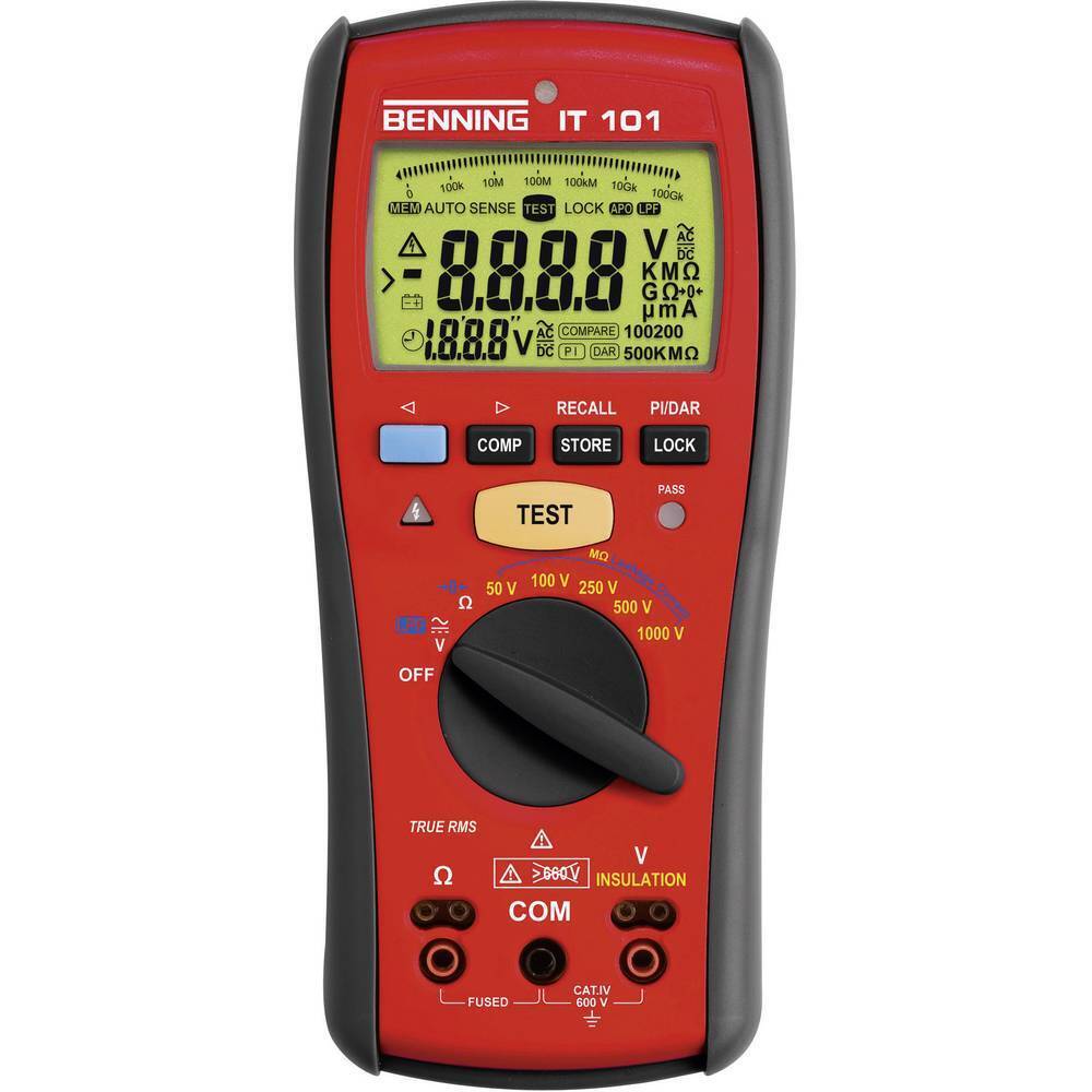 Benning IT 101 Misuratore di isolamento 50 V, 100 V, 250 V, 500 V, 1000 V 20 GΩ