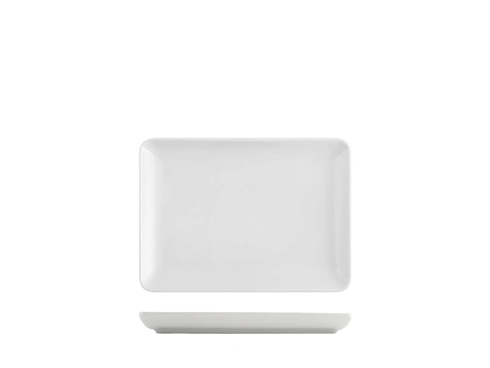 H&H Set 6 Piatti Rettangolari Pearl Bianco Cm17X23