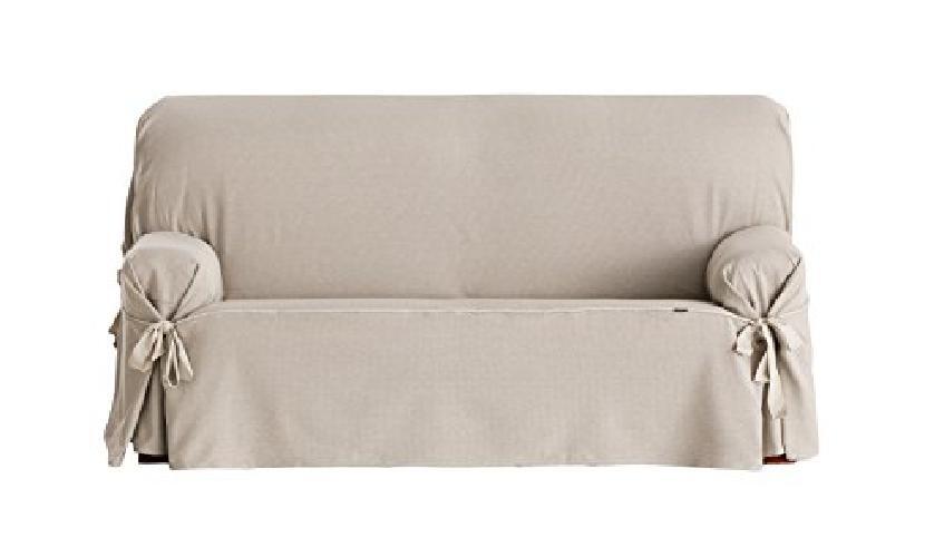 Eysa F636081 Constanza Salvadivano con Lacci, 3 Posti-180x 230, Cotone, beige/ma