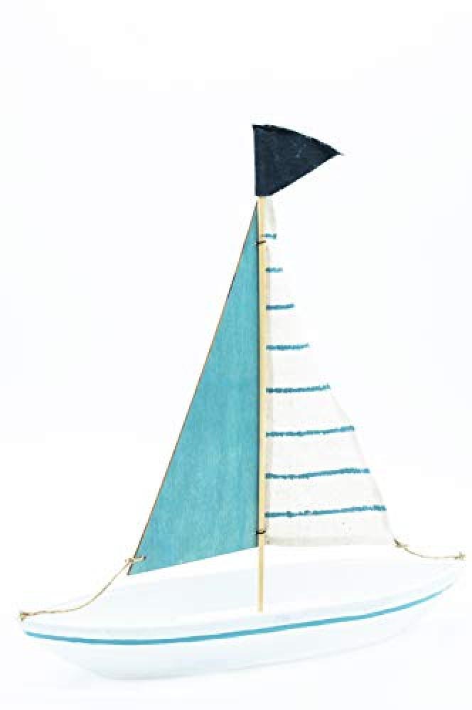 (TG. 3.9 x 0.95 x 4.1 cm) HEITMANN DECO : Segelschiff - Holz - zum Hinstellen -