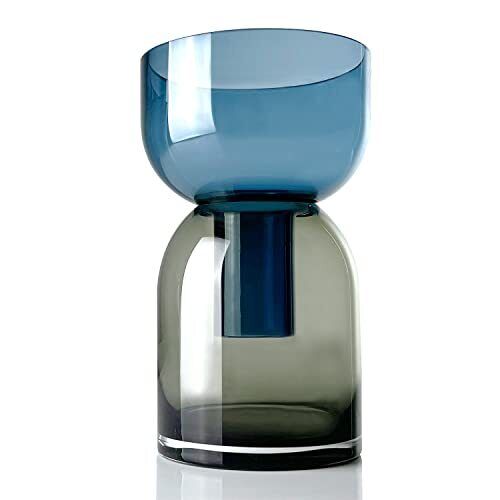 Cloudnola Vaso di fiori e vaso di fiori in vetro reversibile, grigio fumo (V7W)