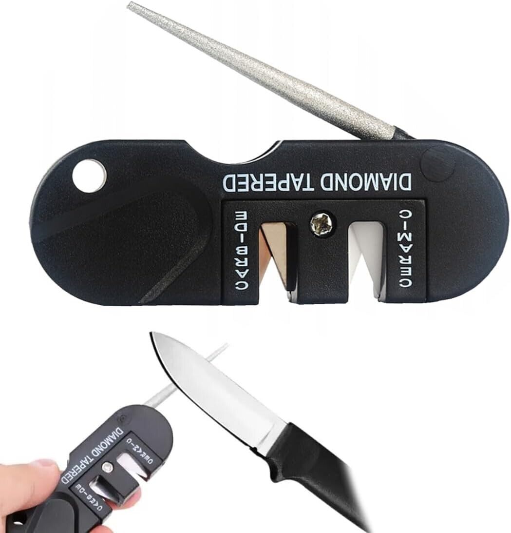 Kit affila coltelli portatile in carburo di tungsteno e ceramica per varie lame