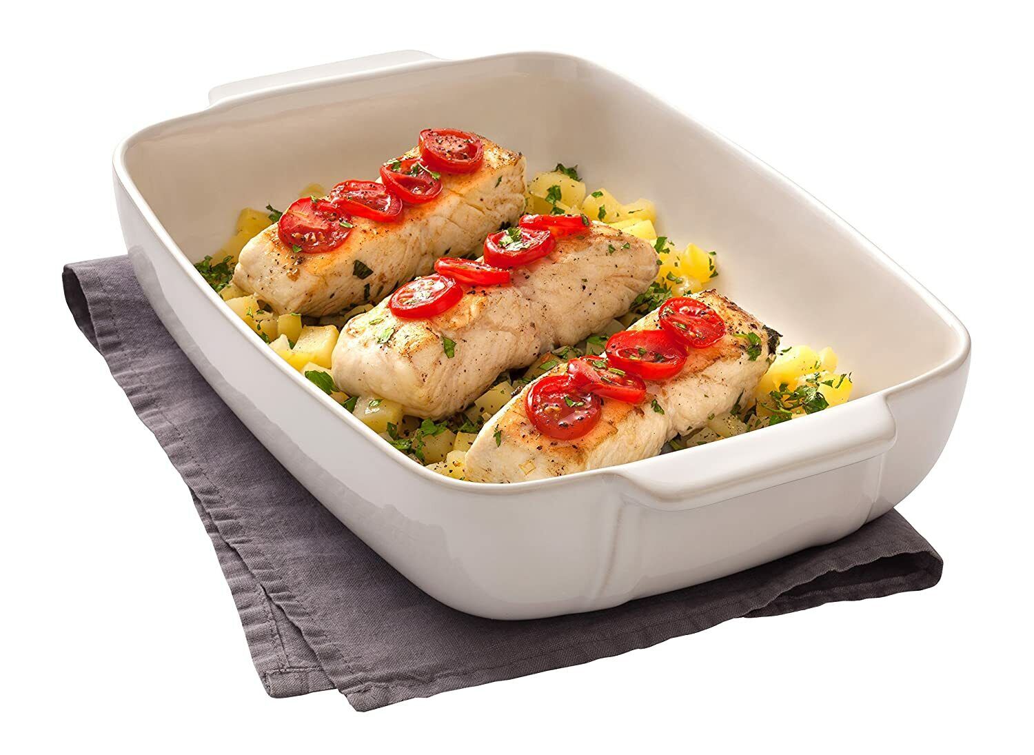 PIROFILA TEGAME TEGLIA RETT WHITE CERAMICA DA FORNO CM.42X27X8H PYREX 2 2024