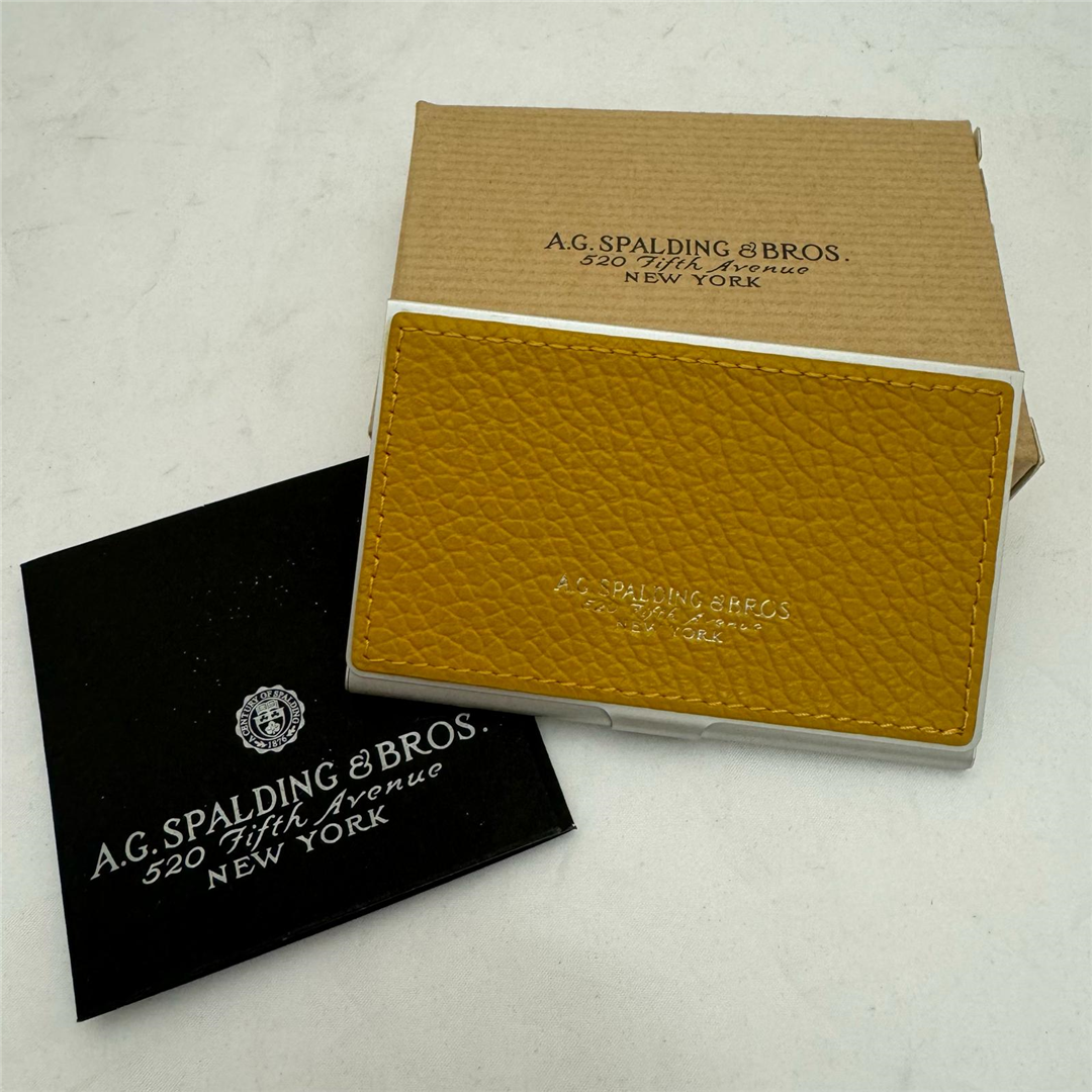 Porta Biglietti Visita Alluminio Pelle Giallo | A.g. Spalding & Bros.