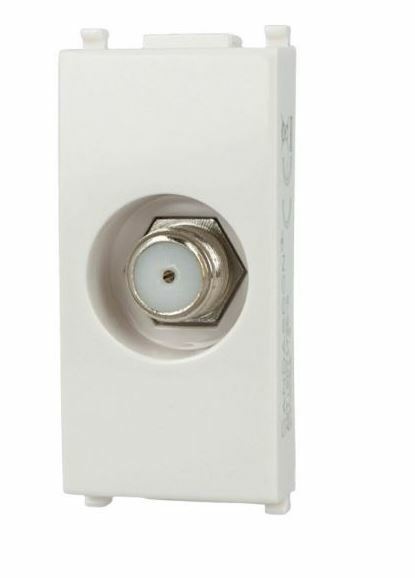 Presa TV SAT Satellitare Tipo F Bianco Compatibile Vimar Plana