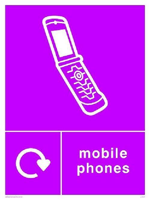 Viking segni ij1431-a3p-3 m recycling-mobile PHONES Sign, 3 mm, 400 mm altezza x