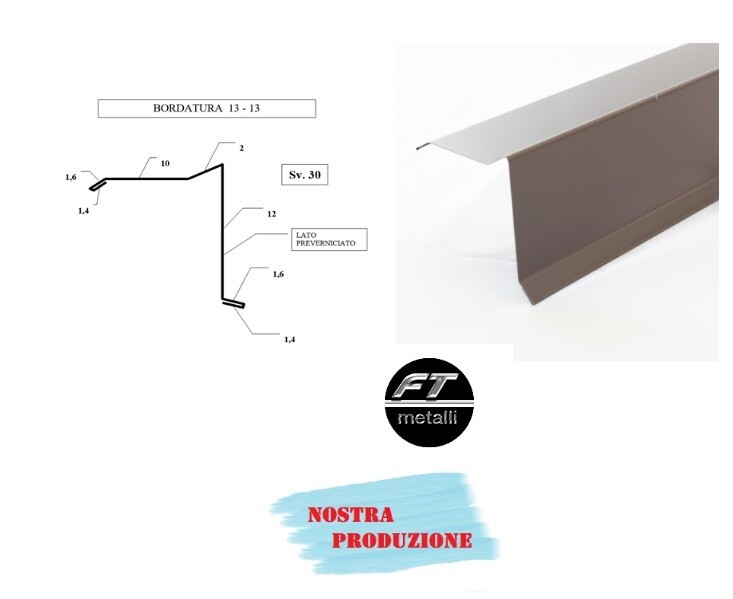 BORDATURA  LAMIERA TDM LUNGHEZZA 2 MT SV. 13 - 13