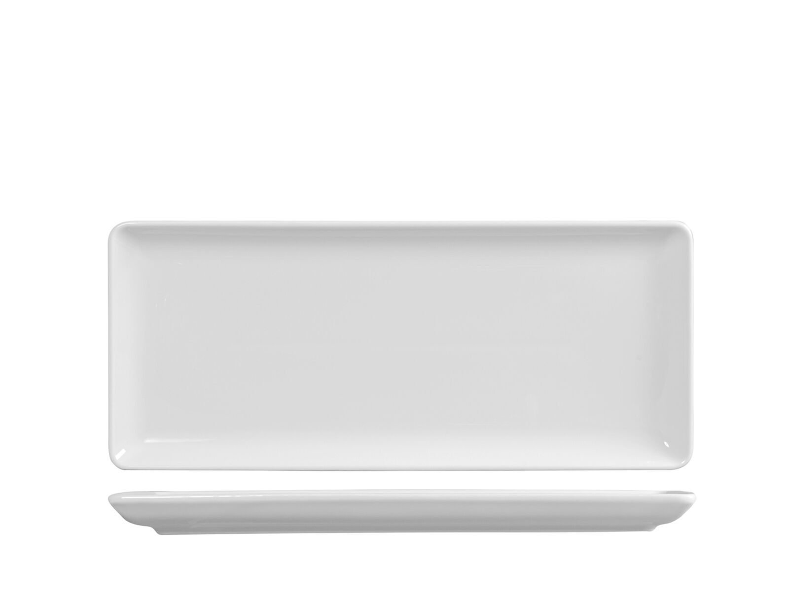 H&H Set 6 Piatti Rettangolari Pearl Bianco Cm15X35