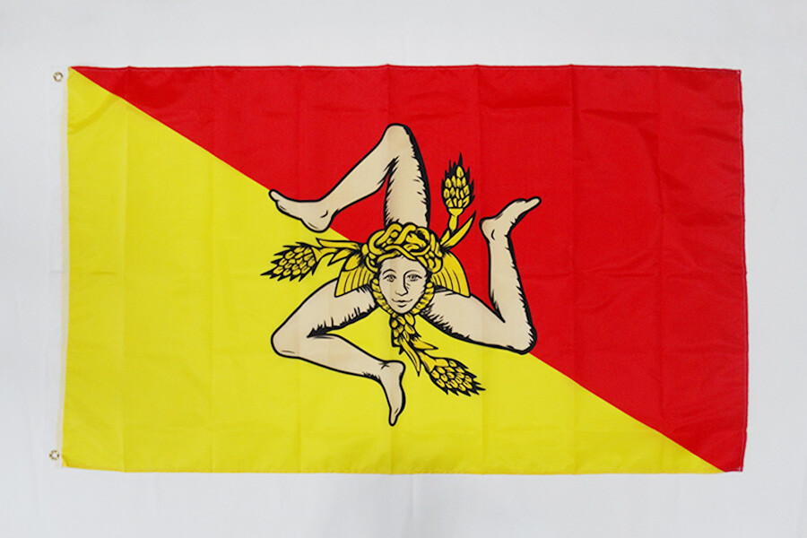 BANDIERA SICILIA 150x90cm - GRAN BANDIERA SICILIANA - ITALIA 90 x 150 cm Poliest