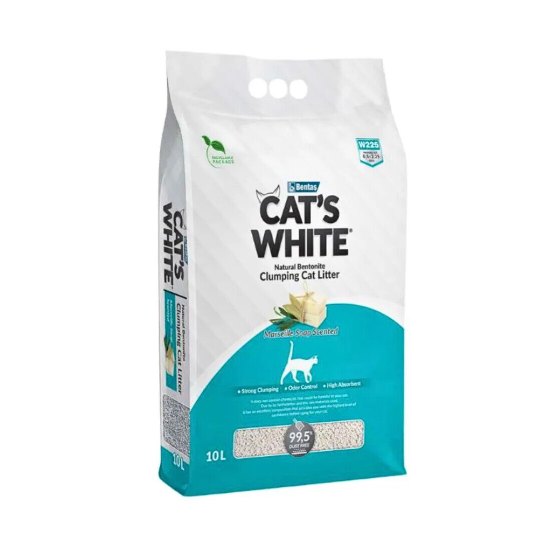 Cat's White Lettiera Agglomerante al Profumo di Marsiglia - 10L