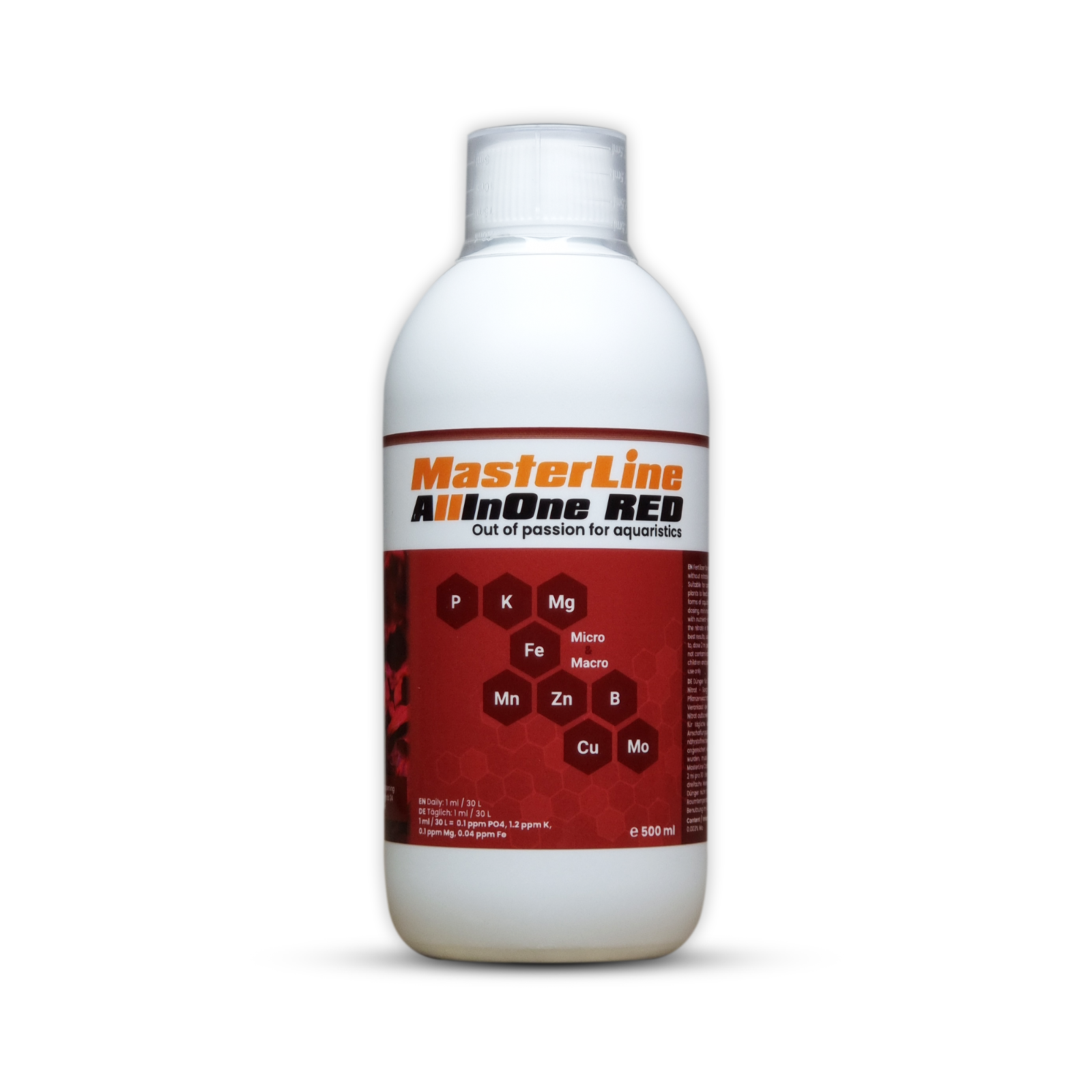 MASTERLINE ALL IN ONE RED 500 ml FERTILIZZANTE CONCIME ACQUARIO FONDO ALLOFANO