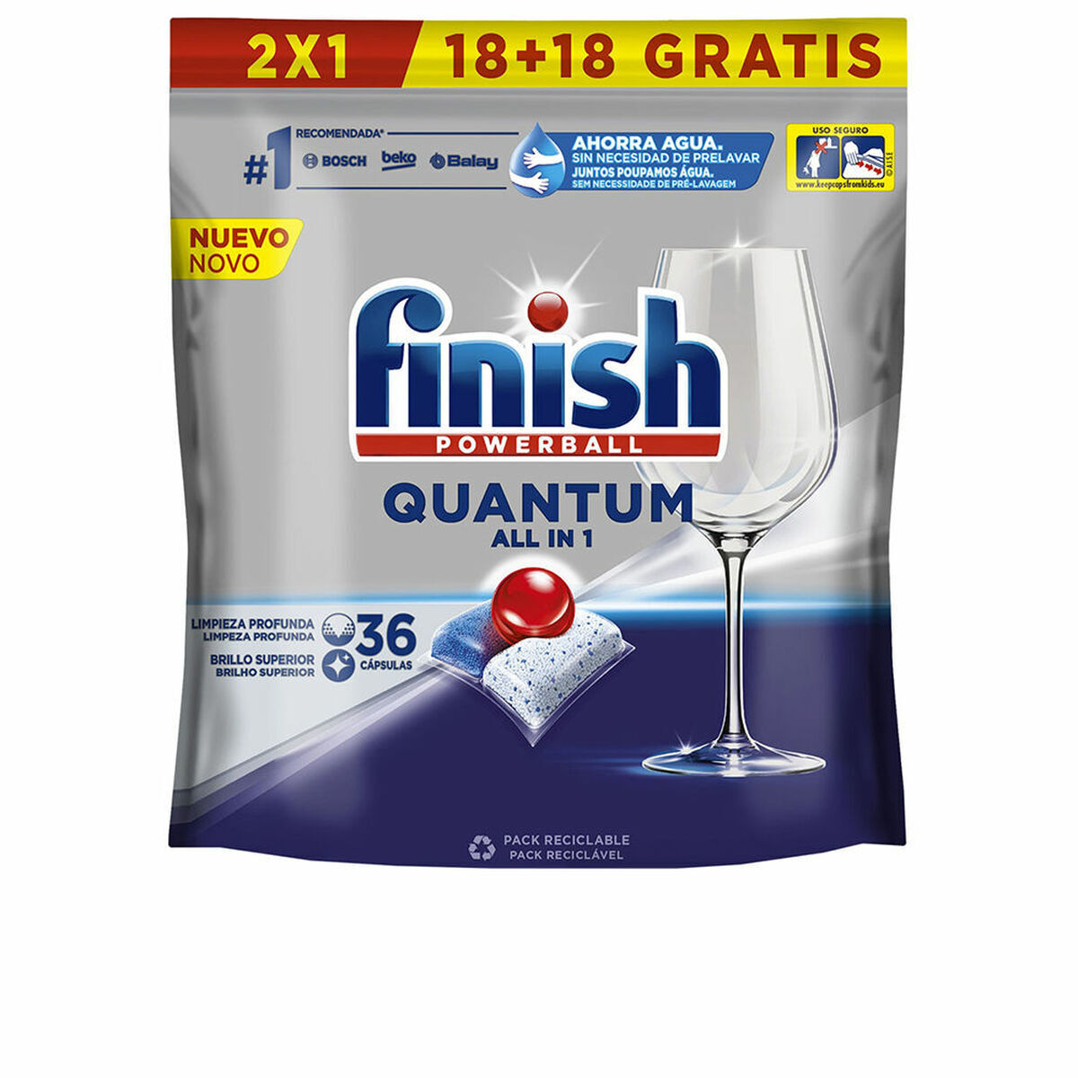 Pastiglie per lavastoviglie Finish Quantum [36 Unità]