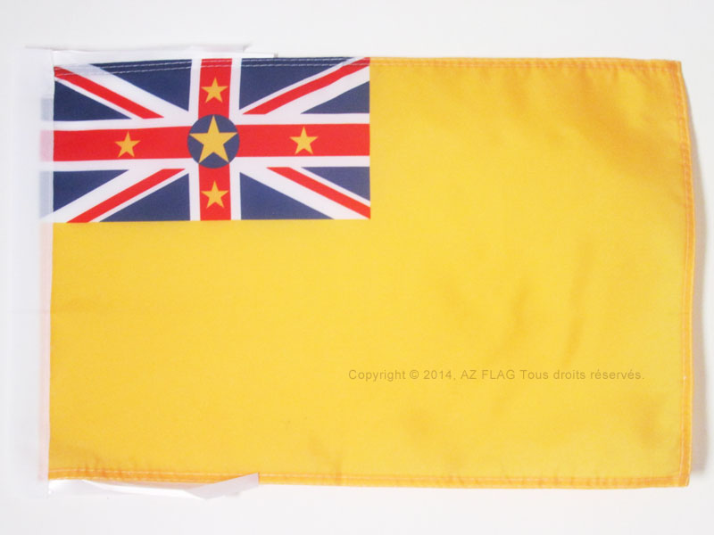 BANDIERA NIUE 45x30cm - BANDIERINA NEOZELANDESE 30 x 45 cm cordicelle - Nuova