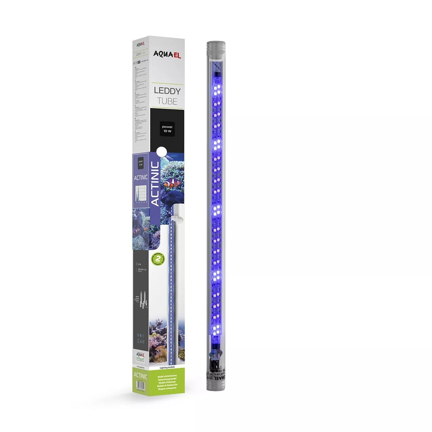 AQUAEL TUBO LED 10W ACTINIC 2.0 - 41,5CM SOSTITUISCE T5 24W / T8 18W REEF MARINO