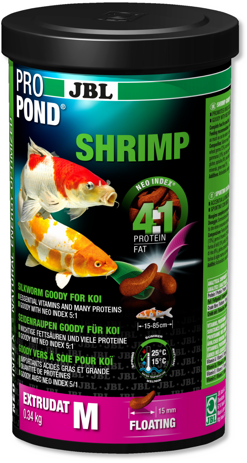 JBL PROPOND SHRIMP M Leccornie shrimp per koi - cibo carpe 340 GR