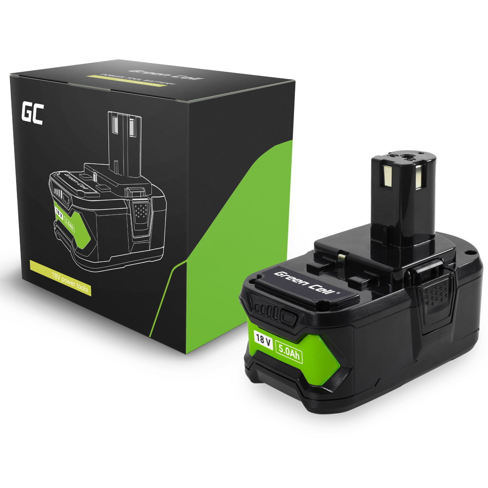 GC BATTERIA LI-ION PER RYOBI ONE+ 18 V 5AH BATTERIA RB18L50 PER UTENSILI ONE+