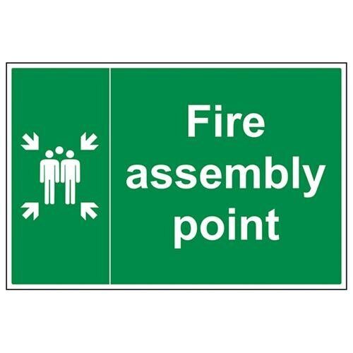 V Safety 17003bq-r Fire Assembly Point Sign, Fire Assembly Point con famiglia, P