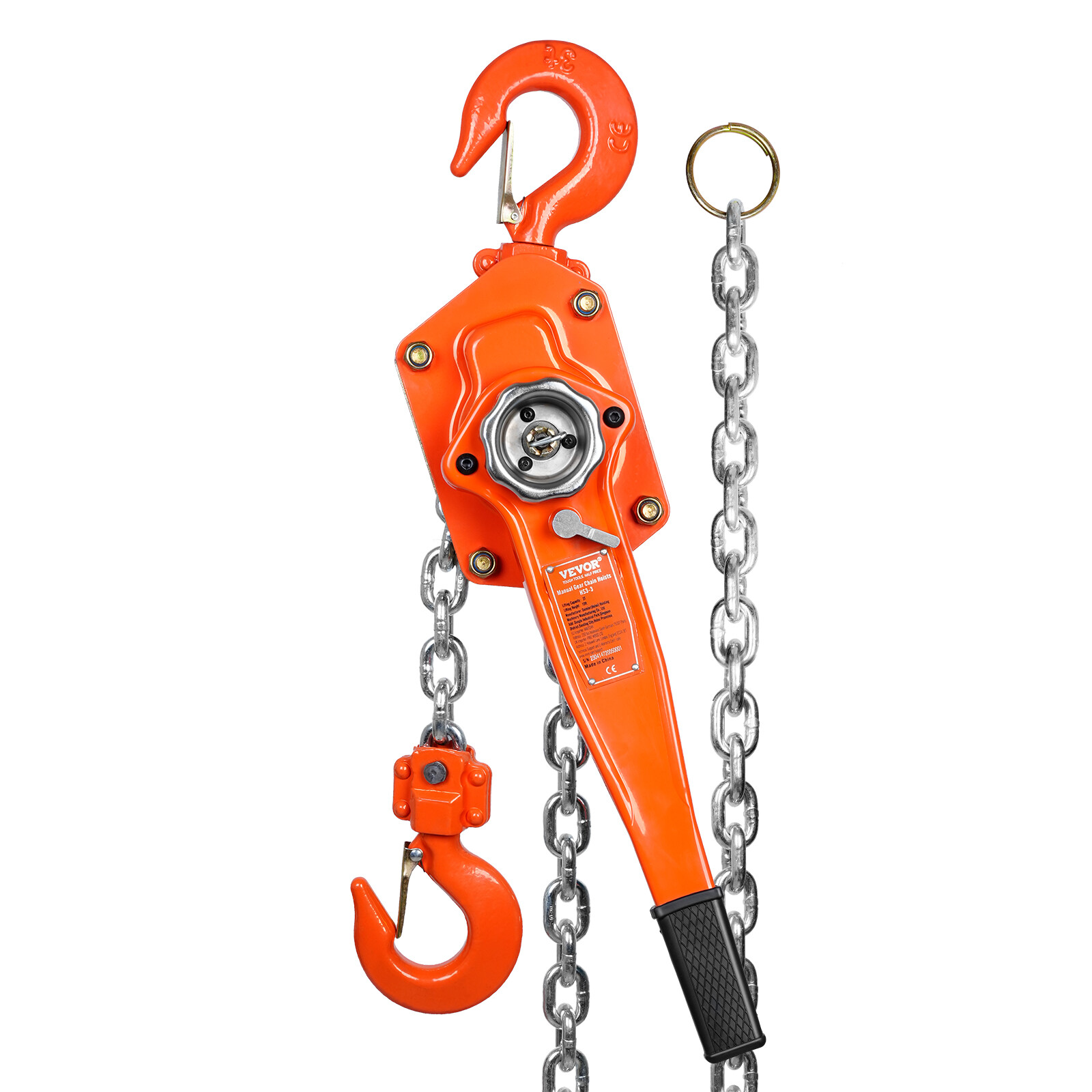 VEVOR Paranco Manuale per Sollevamento Carico Max. 3 T Altezza 5,8 m Forza 320 N