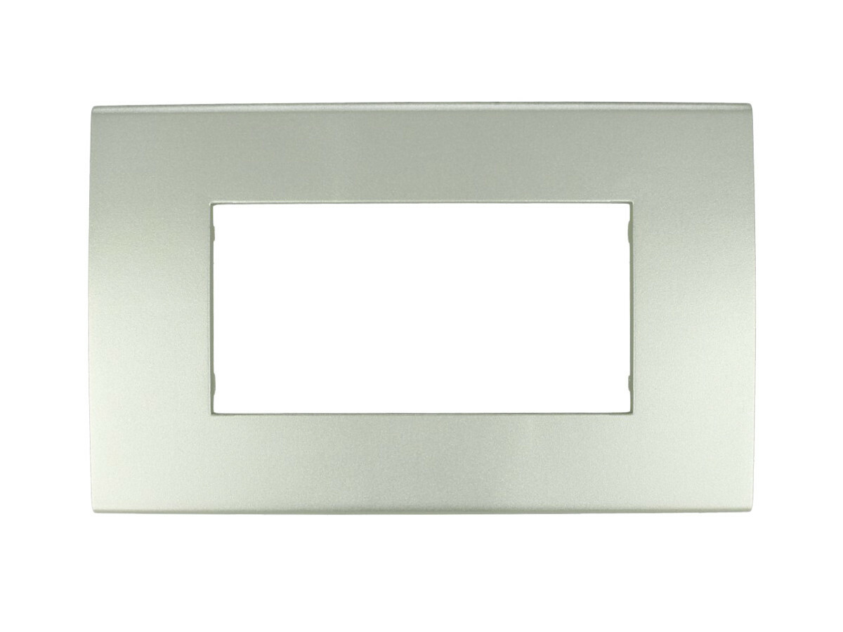 Placca Confort 504 4M Moduli Titanio Compatibile Vimar Arke'