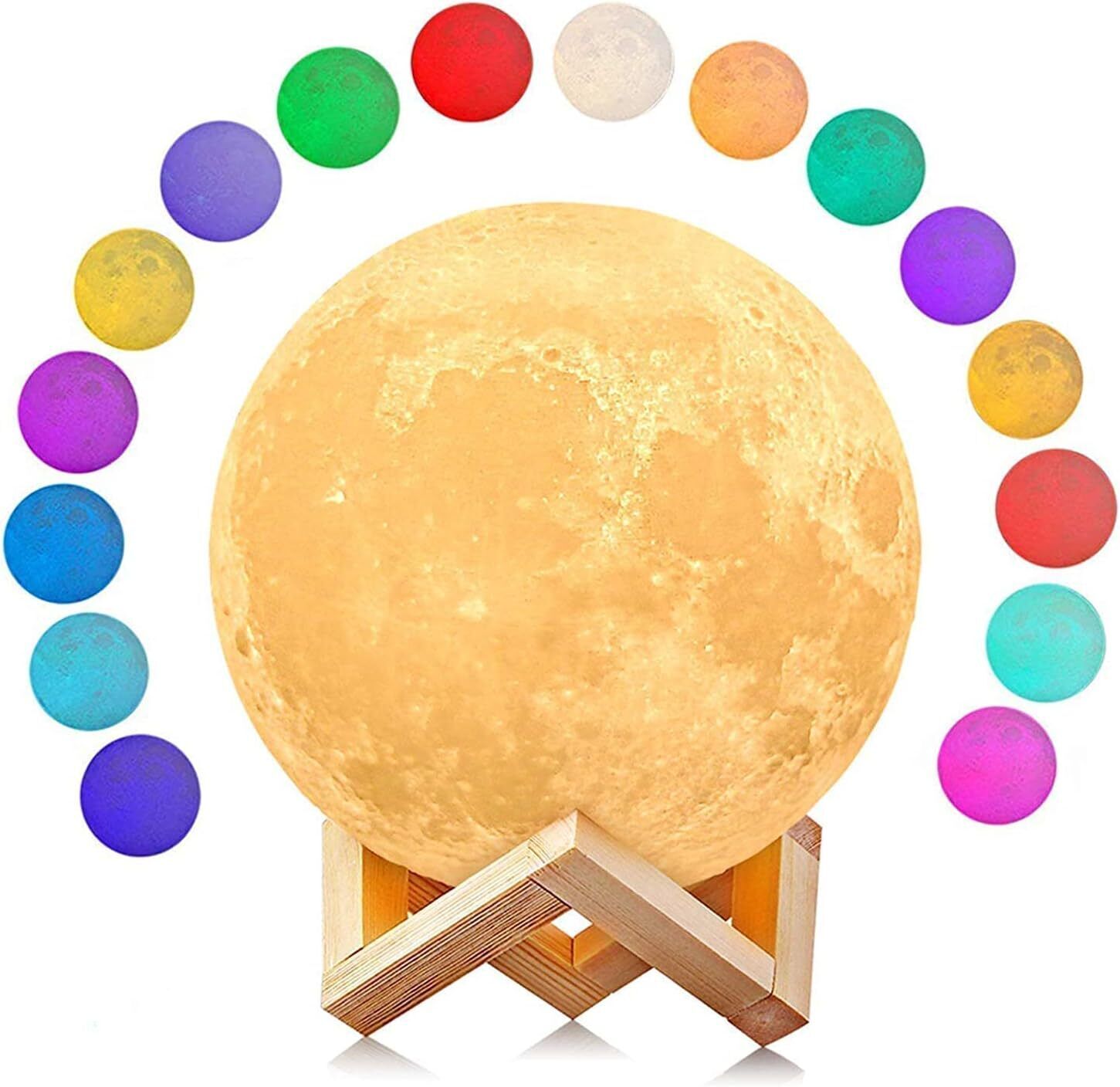 Uten Lampada a forma di luna a LED con telecomando, Luna-16 Colori