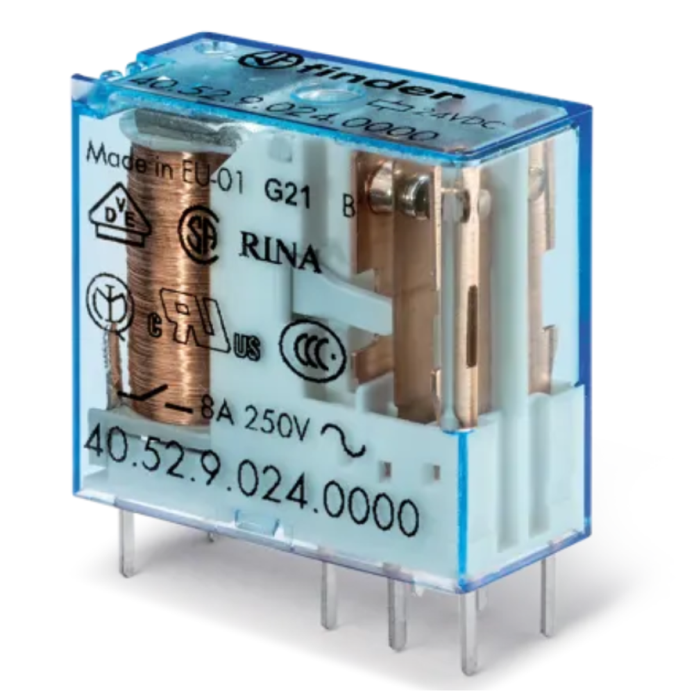 Relè relay 6V 6Vcc 8A 2 scambi contatti in miniatura 6Vdc finder 40.52.9.006.000