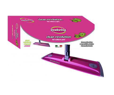KIT SCOPA + PANNI CATTURA PELI INODORINA CLEAN REVOLUTION KIT