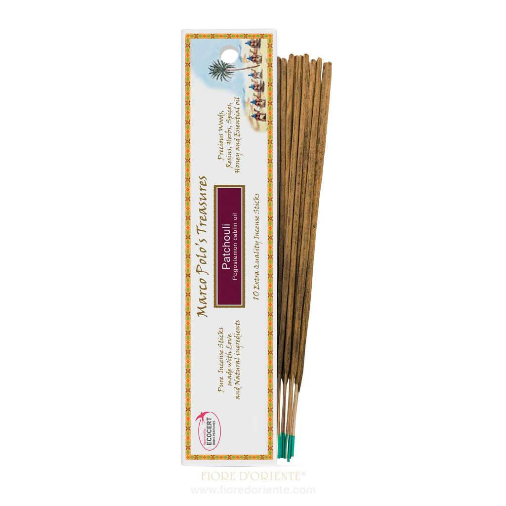 Patchouli Marco Polo Incense, Incenso Naturale, 10 Bastoncini