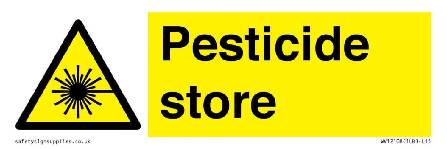 Cartello Pesticide store, 150 x 50 mm, L15