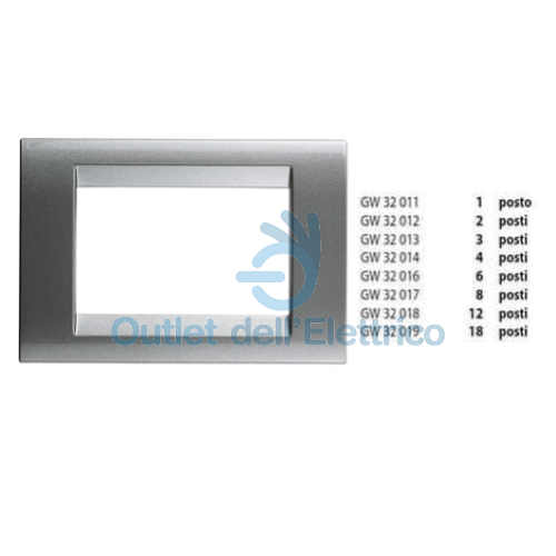 GEWISS PLACCA 1 POSTO TITANIO METALLIZZATO GW32011 PLAYBUS