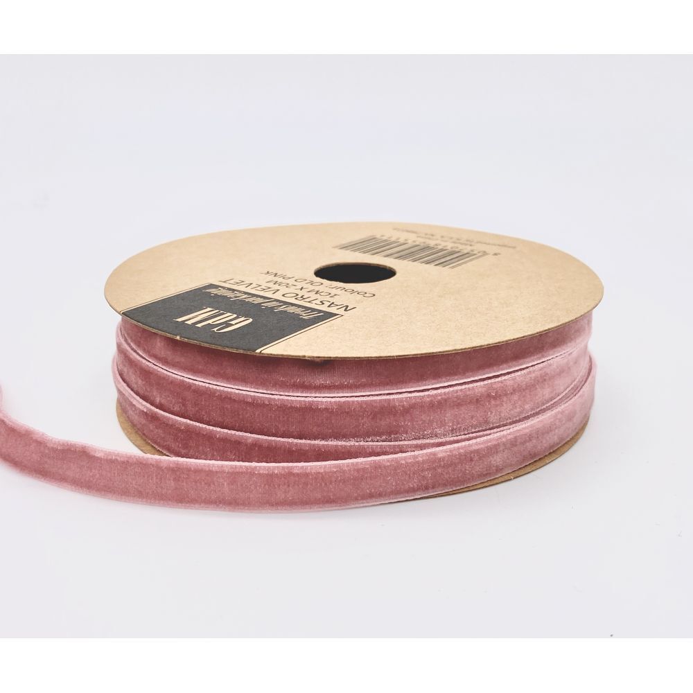 Nastro in VELLUTO ROSA ANTICO 1 cm x 20 metri 0WPX