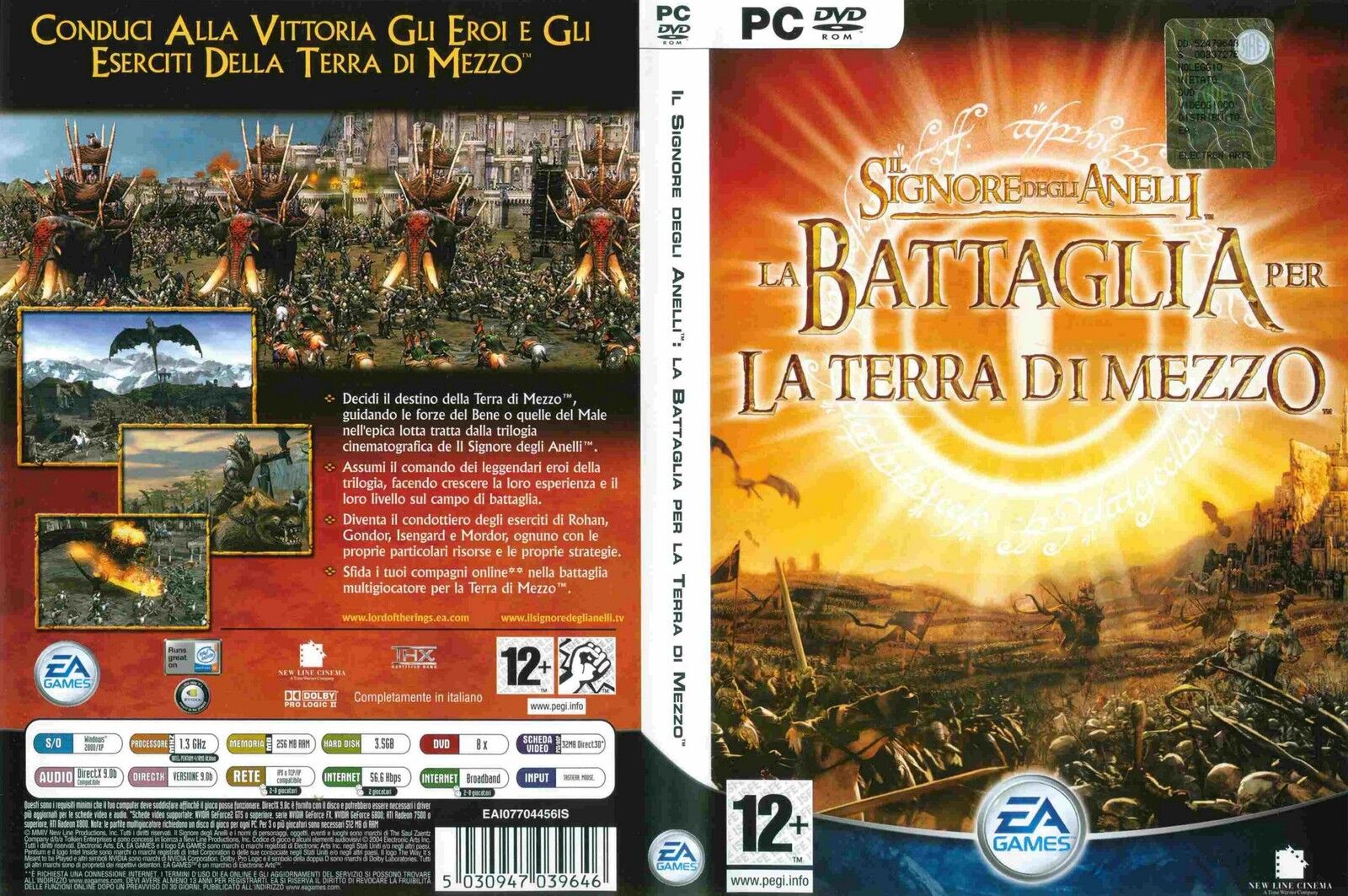 LA BATTAGLIA PER LA TERRA DI MEZZO IL SIGNORE DEGLI ANELLI LOTR GIOCO PC NUOVO