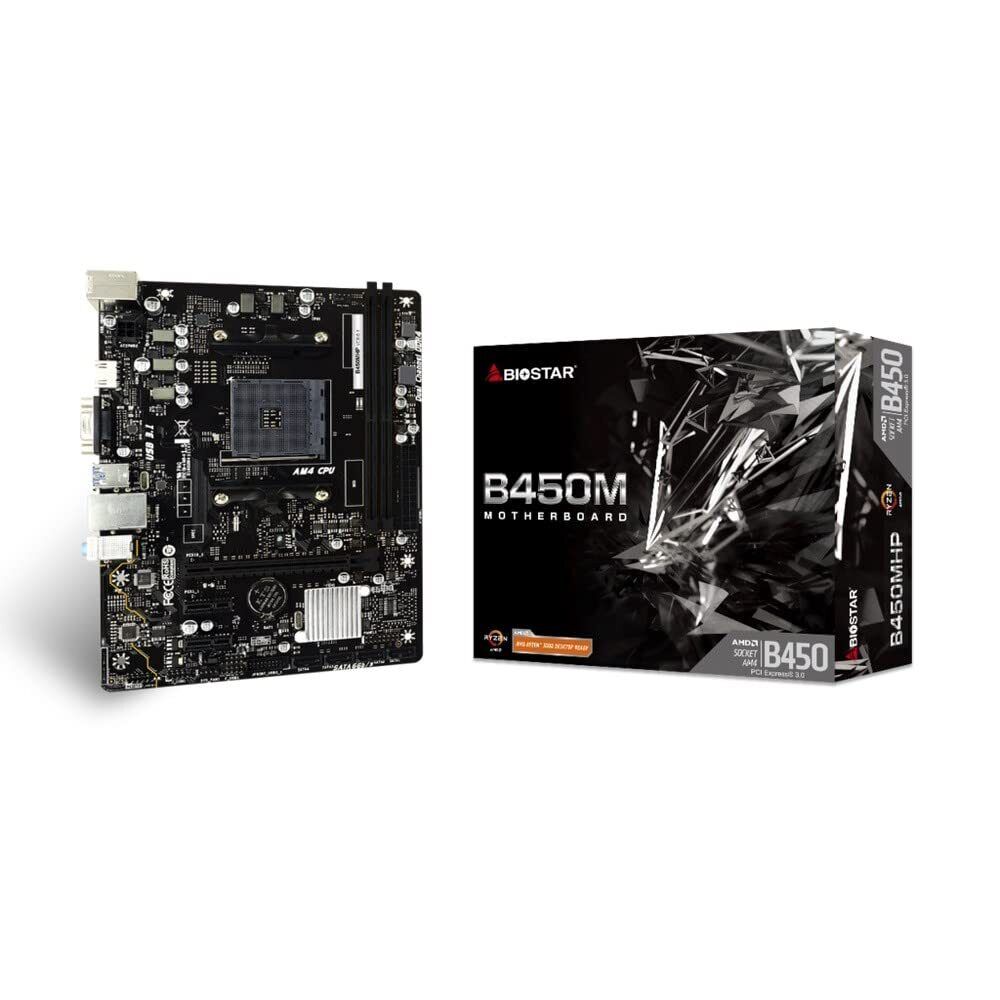 BIOSTAR B450MHP MicroATX Motherboard with AMD B450 Chipset, (Sony Playstation 5)