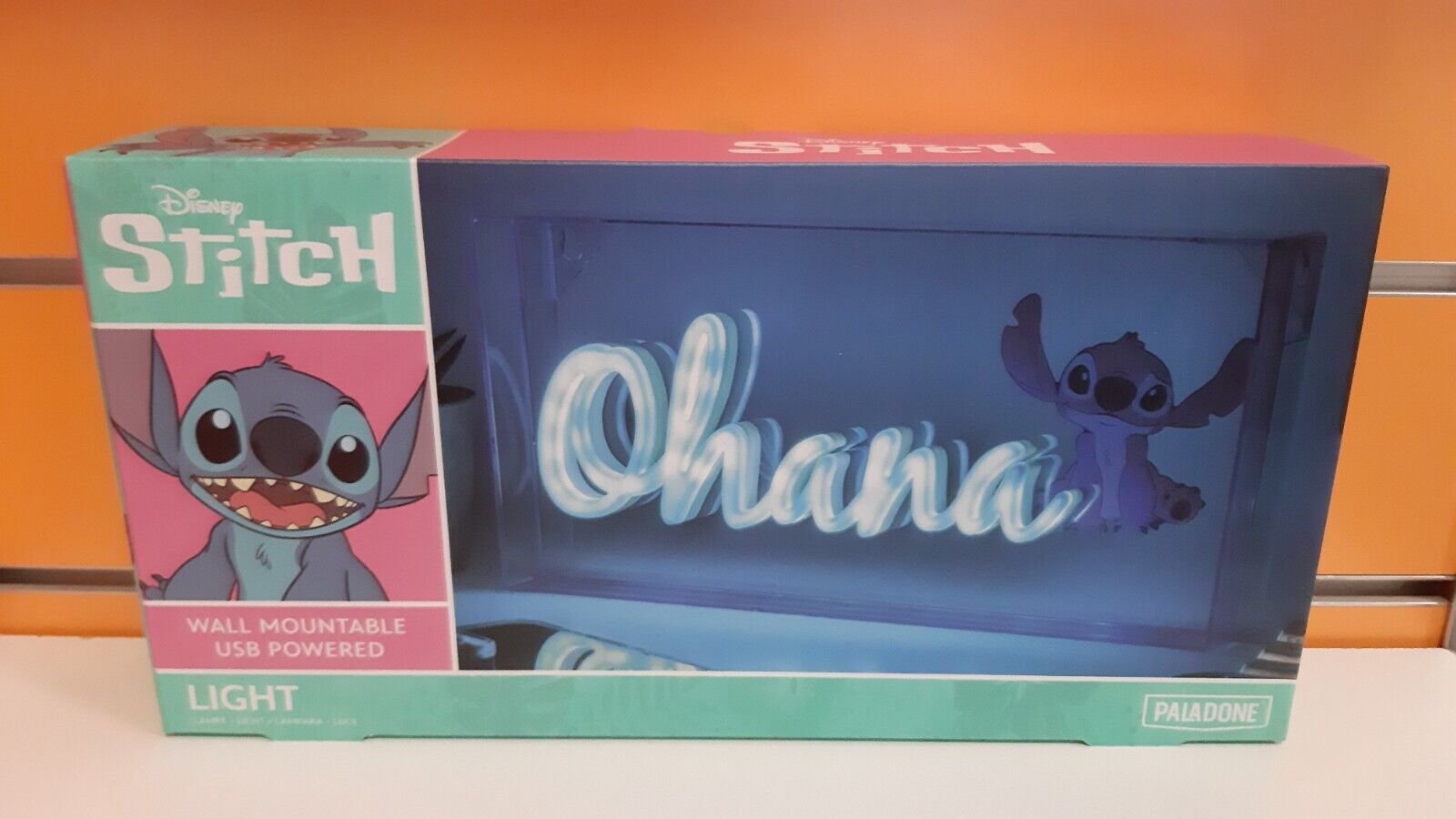 Lampada Paladone Neon Lilo & Stitch Ohana NUOVA SIGILLATA