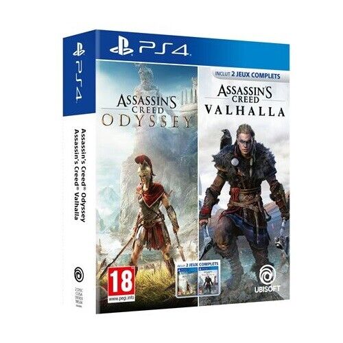 ASSASSIN'S CREED ODYSSEY + VALHALLA DOUBLE PACK PS4 GIOCO PLAYSTATION 4 EU ITA