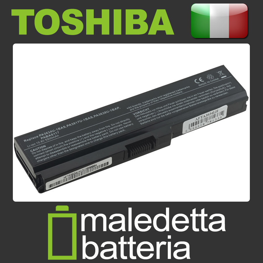 Batteria 10.8-11.1V 5200mAh EQUIVALENTE Toshiba PA3780U1BRS PA3780U-1BRS