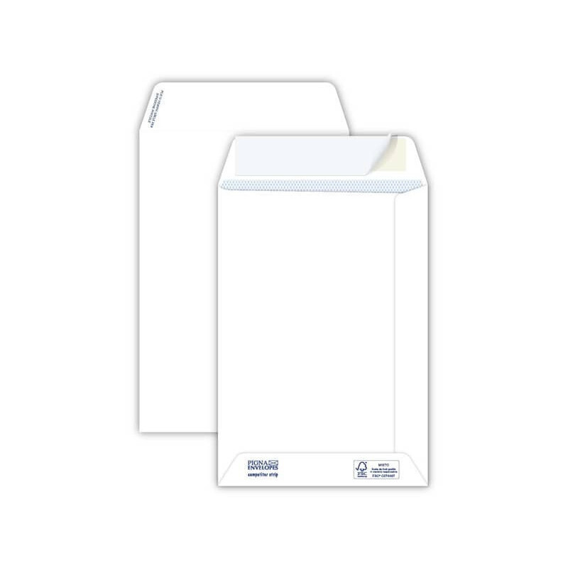 Buste a sacco bianche autoad. removibili Pigna Envelopes Competitor strip 100 g/