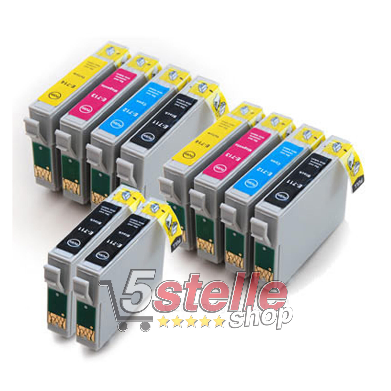 KIT 10 CARTUCCE PER EPSON STYLUS SX100 SX105 SX110 SX115 SX200 SX205 SX210 SX215