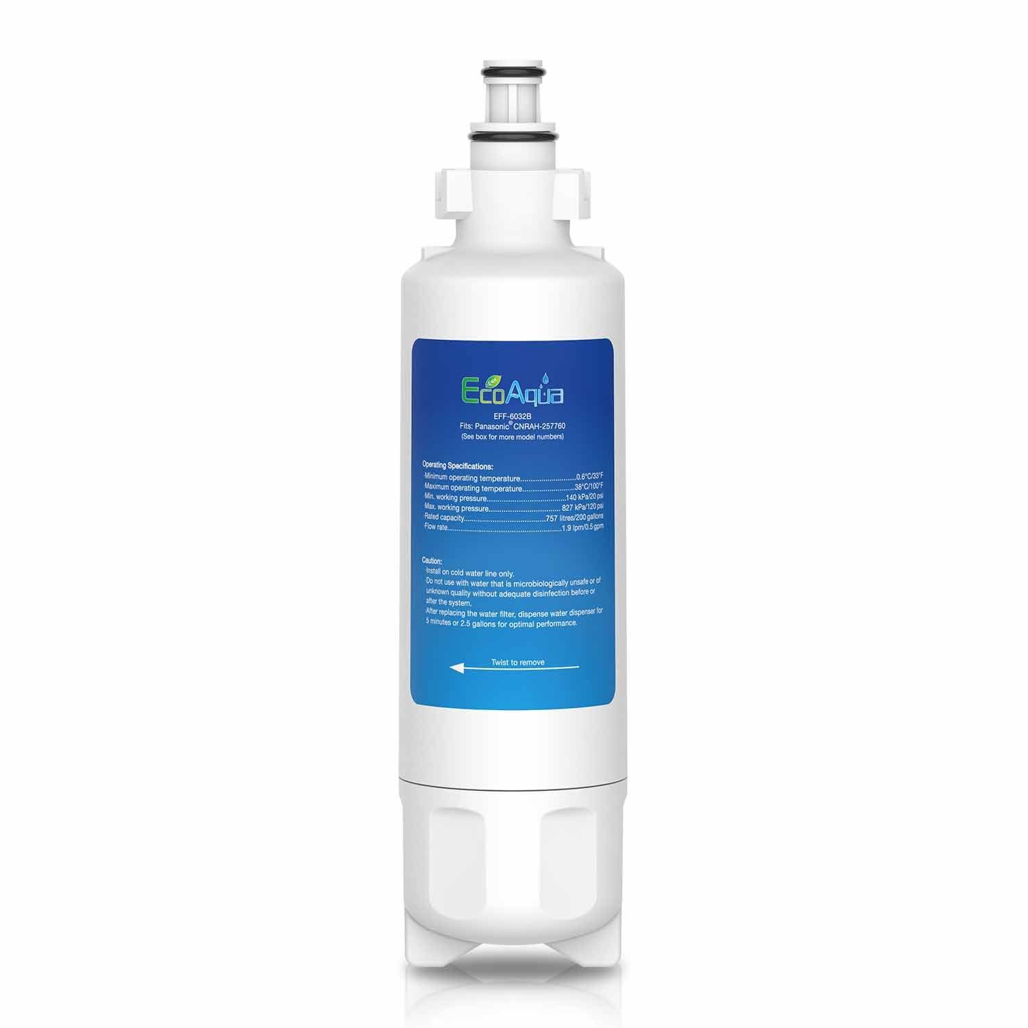 EcoAqua EFF-6032B Filtro Acqua e Ghiaccio per frigoriferi per Panasonic (Y8K)