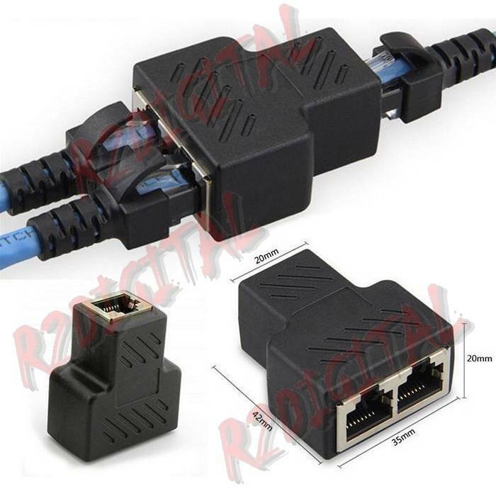 SPLITTER DOPPIATORE PORTE di RETE ETHERNET INTERNET LAN RJ45 DIVISORE ROUTER