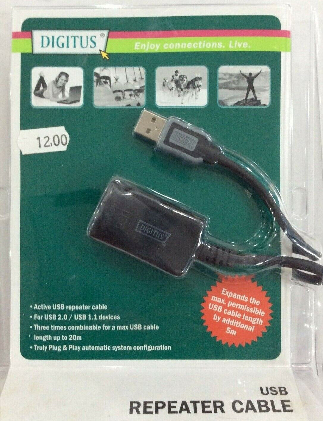 DIGITUS USB 1.1 / 2.0 prolunga cavo USB 5m