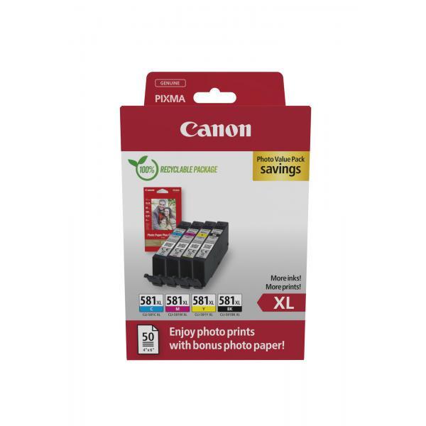 CLI-581 XL  ORIGINAL Canon Value Pack nero / ciano / magenta / giallo CLI-581 XL