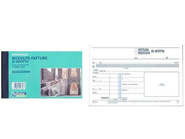 MODULISTICA RICEVUTE FATTURE-AFFITTO 12x17cm  50X2copie