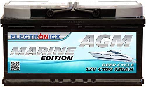 Batteria AGM 120AH Electronicx Marine Edition barca nave fornitura (d3P)